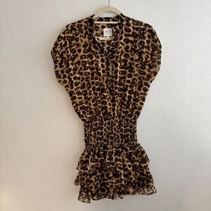 MISA Los Angeles Leopard Print Eloisa Mini Dress